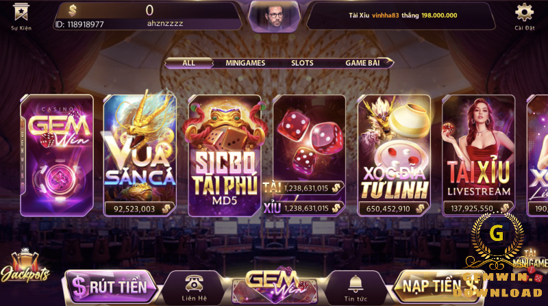 Giới thiệu chi tiết cổng game GEMWIN